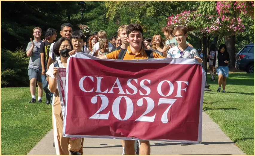 Vassar students holding class of 2027