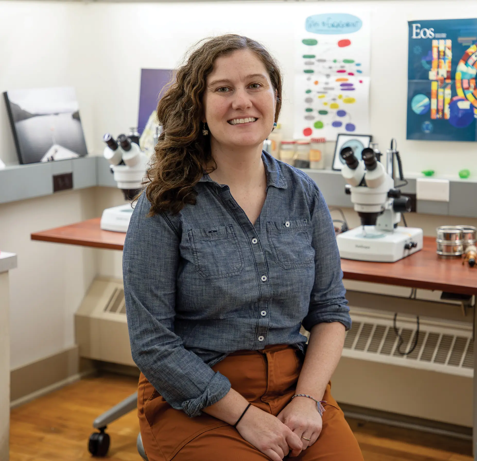 Jennifer Fehrenbacher smiling in lab