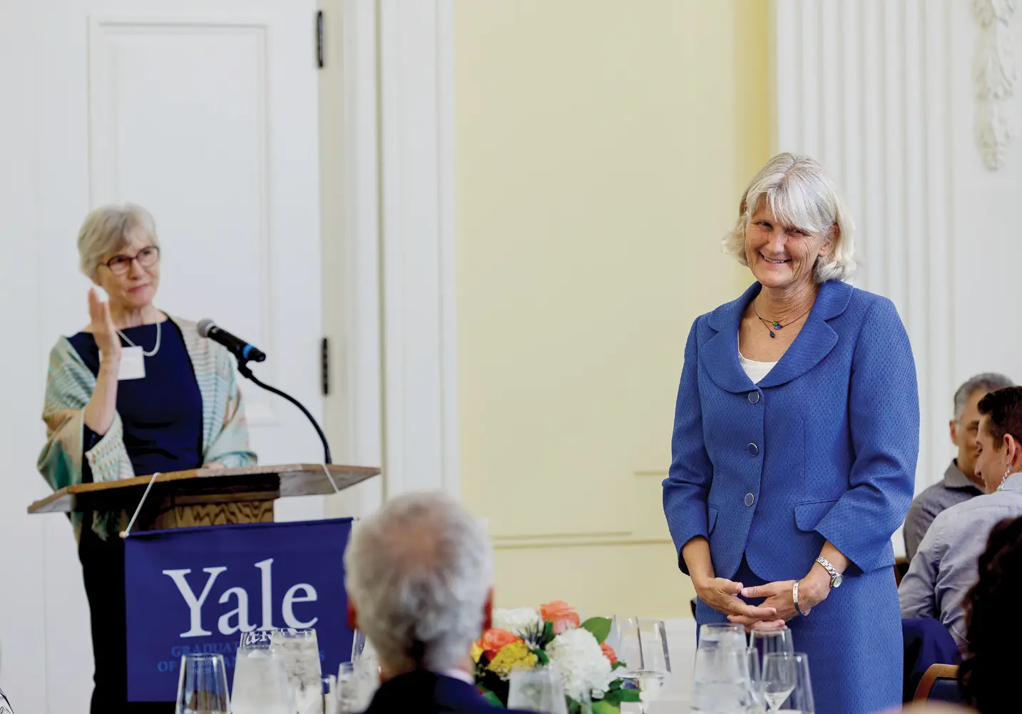 President Bradley being awarded at a Yale ceremony