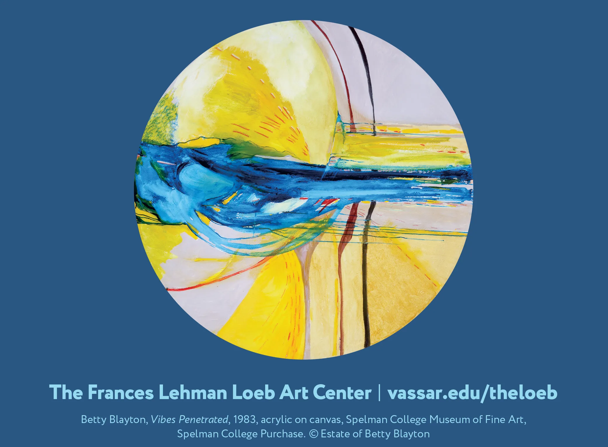 The Frances Lehman Loeb Art Center betty Blayton Vibes penetrated 1983 acryclic on canvas on display