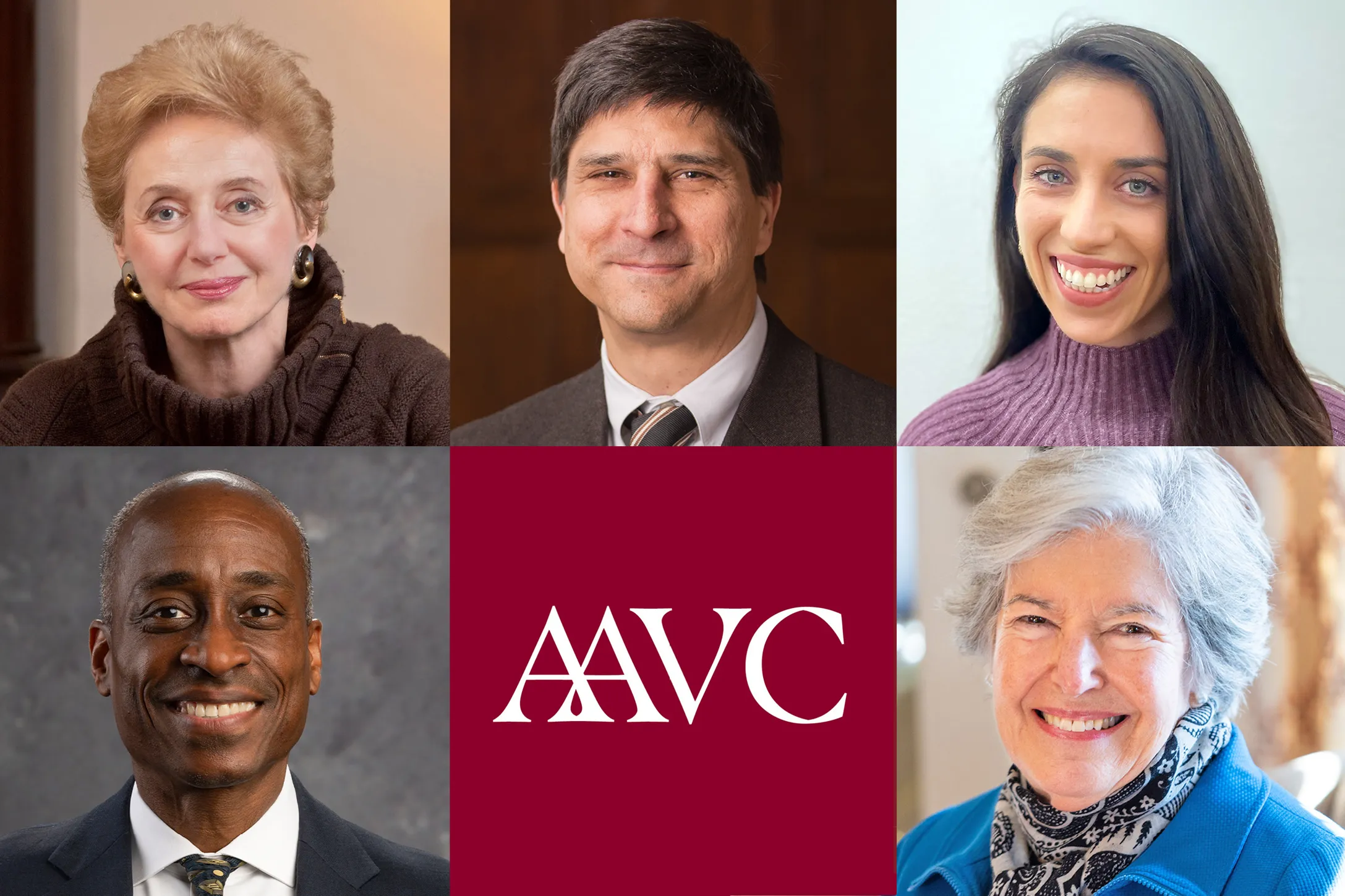 Five portraits of Georgette F. Bennett ‘67, Ronald D. Patkus, Elisa Shea ‘19, Sally Dayton Clement ‘71, and Philip N. Jefferson ‘83.