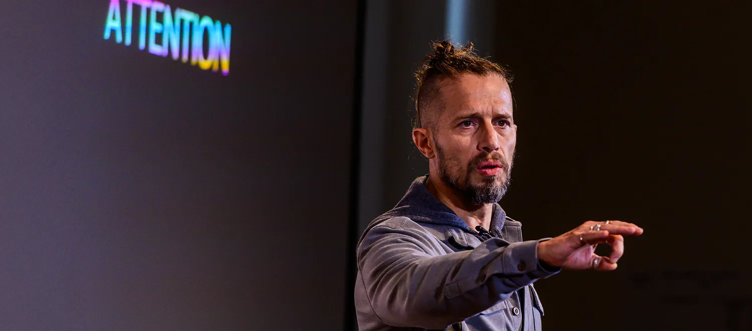 D. Graham Burnett, History Professor at Princeton University, giving a keynote speech at Vassar.