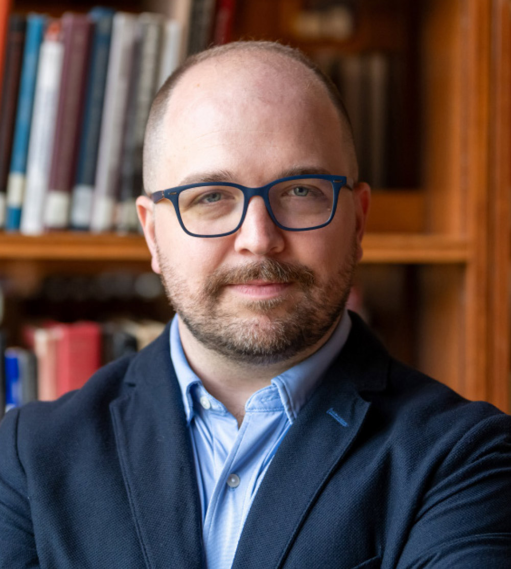 Portrait of Carl Rice, Visiting Assistant Professor of Greek and Roman Studies.