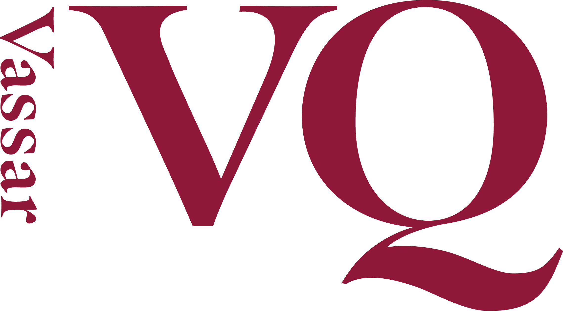 Stylized maroon “VQ” logo with the word “Vassar” placed vertically along the left side.