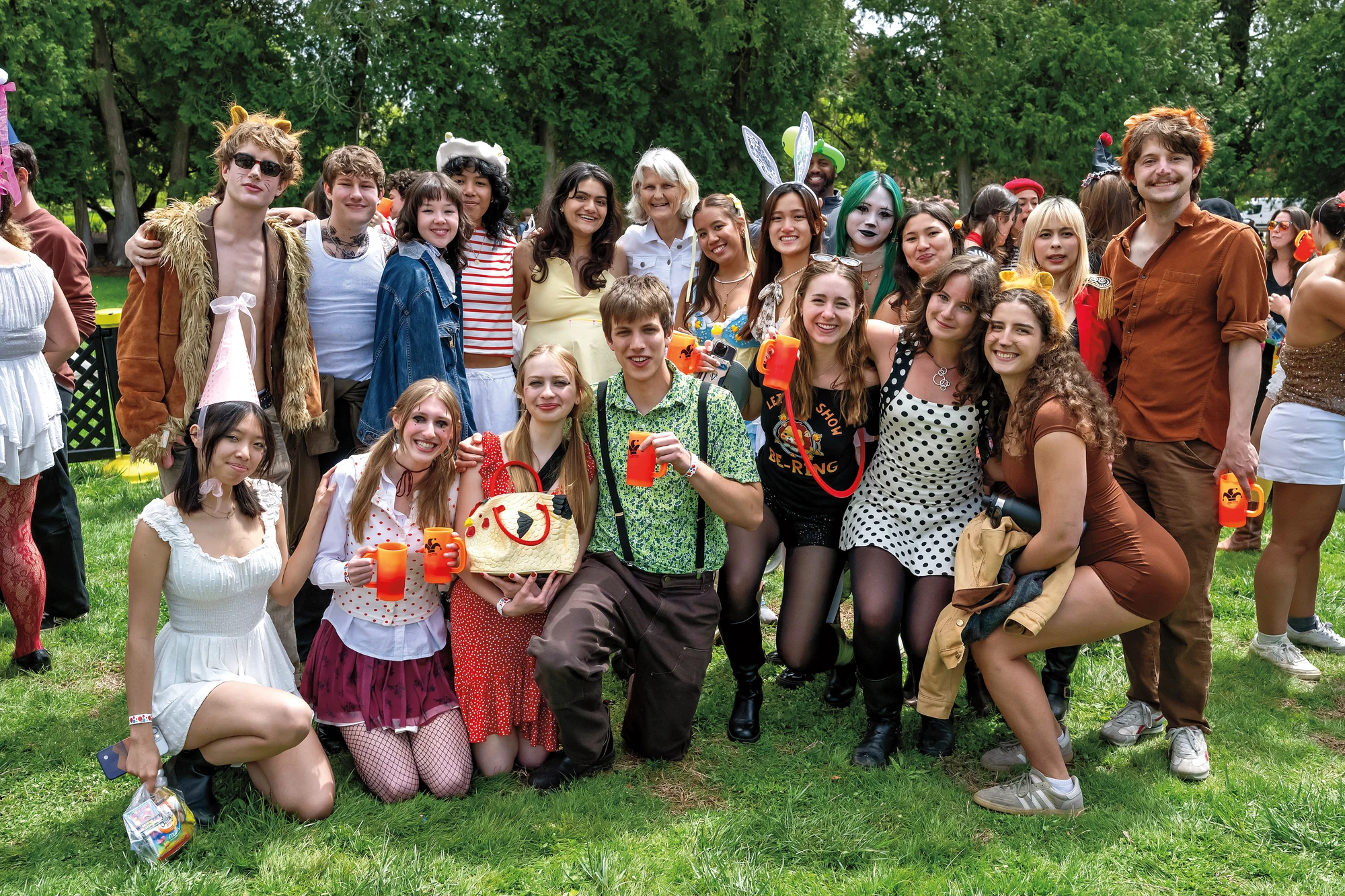 A group of people posing for a picture.