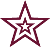 Outlined star representing student veterans.